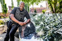 Officer Ed Richardson, a key figure in a new police outreach program in Spokane.