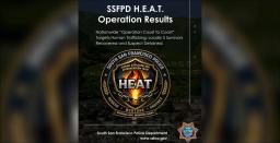 South San Francisco police department media release graphic featuring the local rescue team logo over a city view.