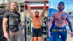 NYPD Detective Eddie Barrett working out before his shift.