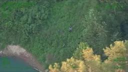 The Gwinnett Police aviation unit's view from above as they spot the missing boy in a wooded area near a pond.