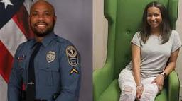 A side-by-side image of Gwinnett MPO Ralph Mondesir and the off-duty nurse who saved an 18-month-old's life.